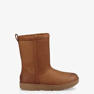 Ugg Classic Short Läder Waterproof Alla Väderstövlar Dam Bruna (315708HCO)